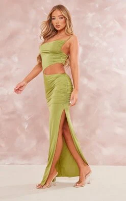Olive Slinky Cowl Side Cut Out Detail Strappy Maxi Dress -Women Clothing Shop 02bd7a02c72e892b77f6c1eebfafb2d1bcd7fad6 cne1453 3