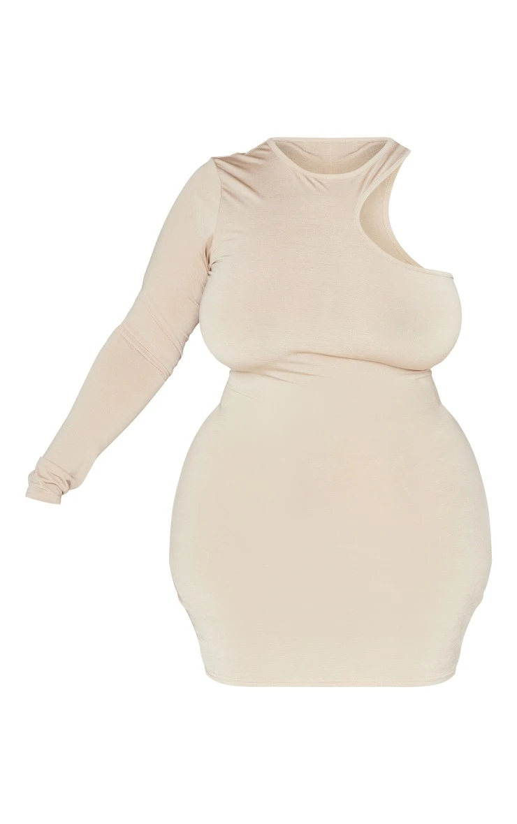 Plus Sage Cut Out One Shoulder Bodycon Dress 6 Plus Sage Cut Out One Shoulder Bodycon Dress - Image 4