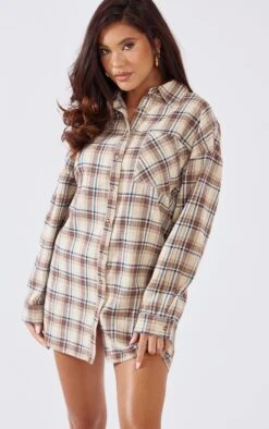 Stone Check Brushed Flannel Oversized Curved Hem Shirt Dress 13 Stone Check Brushed Flannel Oversized Curved Hem Shirt Dress -Women Clothing Shop 0681cee7a8ed1e1c7580c6b7b08a144919b3097e cnb0998 6
