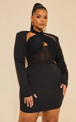 Plus Black Corset Cross Front Bodycon Dress -Women Clothing Shop 0a00d6466dec5b3f9a17d1866a0542338b43bf82 cmu5481 4
