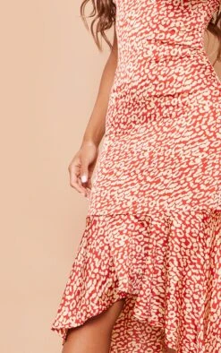 Red Leopard Print Frill Hem Midi Dress -Women Clothing Shop 0b61c6437cda0a662604070bd7736addc9e4c1e3 clz1426 4