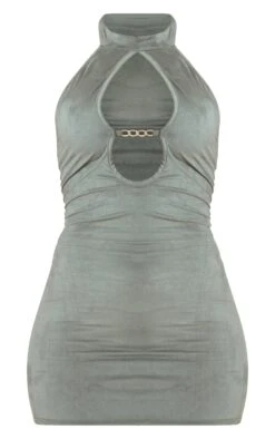 Khaki Faux Suede Chain Detail High Neck Bodycon Dress -Women Clothing Shop 0c401f4f2492d0a734622a500b1fae1205408d3a cnd5939 5