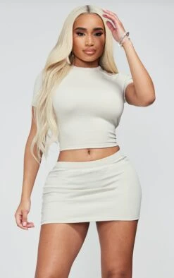 Shape Oatmeal Textured Micro Mini Skirt -Women Clothing Shop 0ec335cdb865951a1329f580f9d6a1ee24a26670 cnc1733 4