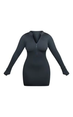 Shape Charcoal Snatched Rib Zip Long Sleeve Bodycon Dress -Women Clothing Shop 128691535ce09cb7f3e642b25980f3130d8e7f21 cnc4701 5