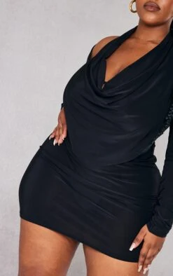 Plus Black Cowl Neck Long Sleeve Bodycon Dress 10 Plus Black Cowl Neck Long Sleeve Bodycon Dress -Women Clothing Shop 13cb502552e00f2abb960852b827a6e87df12f37 cna5215 4