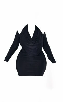 Plus Black Cowl Neck Long Sleeve Bodycon Dress 11 Plus Black Cowl Neck Long Sleeve Bodycon Dress -Women Clothing Shop 18b24ec7fbfe446b13b6015cdf222f8eec623979 cna5215 5
