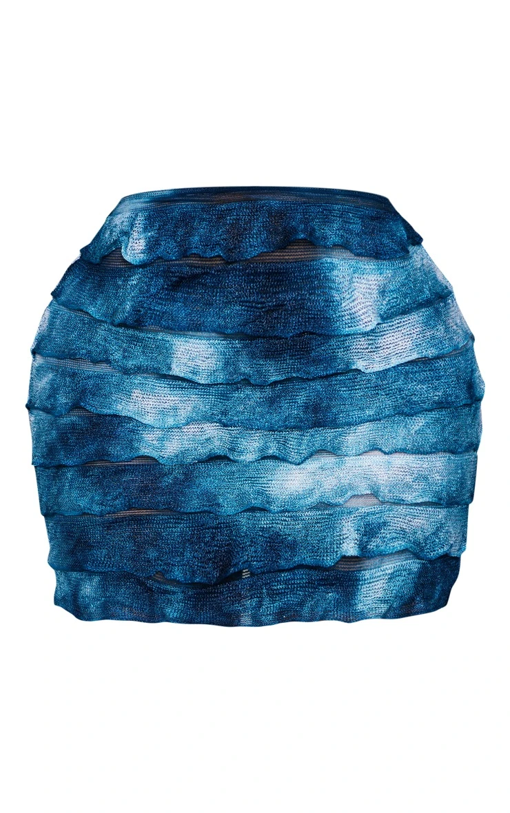 Shape Blue Ombre Multi Frill Detail Micro Mini Skirt 8 Shape Blue Ombre Multi Frill Detail Micro Mini Skirt - Image 6