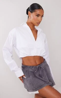 Washed Grey Foldover Waistband Denim Pleated Mini Skirt -Women Clothing Shop 1b5c056fb20cad2781209f9a47b849aa0e1e142c cnc9800 4