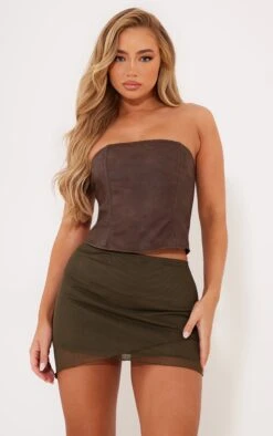 Khaki Mesh Overlay Mini Skirt -Women Clothing Shop 1e6010e0add0070d55f86c153272c4dc1d917c1f cnd3720 4