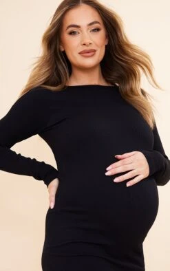 Maternity Black Longsleeve Snatched Rib Bodycon Mini Dress 10 Maternity Black Longsleeve Snatched Rib Bodycon Mini Dress -Women Clothing Shop 1f6e02a83482dd83c19cc4837c92c5a534a77f0c cnc9956 4