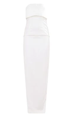 BRIDAL White Satin Fold Bandeau Maxi Dress 11 BRIDAL White Satin Fold Bandeau Maxi Dress -Women Clothing Shop 202cdec20a69b8a257697d1086c463941ceb9c52 cnd9184 5