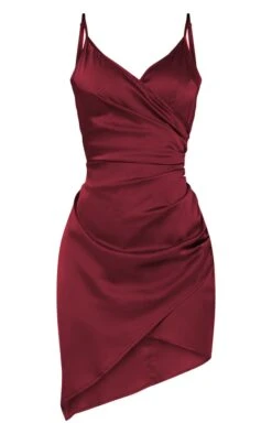 Shape Burgundy Satin Wrap Dress -Women Clothing Shop 245ce1a0a4544ea3713c83174fdd8bdaa3e0d686 CLU4305 3