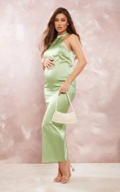 Maternity Sage Satin Maxi Dress -Women Clothing Shop 299ce4c57dc05166d8d208265c9e2f0c15c96c7b cnd7251 3