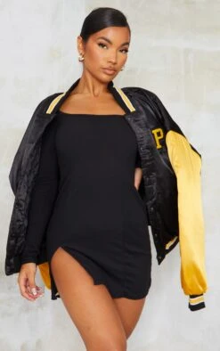 Black Rib Split Hem Square Neck Long Sleeve Bodycon Dress -Women Clothing Shop 31ceda9270d5f83ec4744da88ca0b08c7ee851e1 cmt9397 1