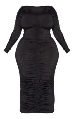 Plus Black Long Sleeve Extreme Ruched Midaxi Dress 11 Plus Black Long Sleeve Extreme Ruched Midaxi Dress -Women Clothing Shop 346cdbfe034c0539f575ef7d9db92cbdc9098c55 cmv1516 6