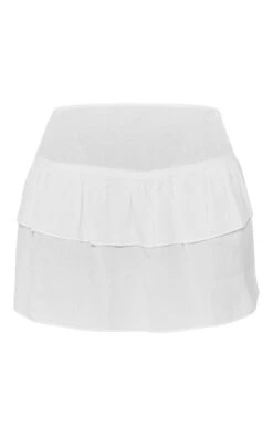 Petite White Linen Look Frill Detail Mini Skirt -Women Clothing Shop 34c04c959b6fd8cd7a14b2f7fe19c452cb0ec936 cne2287 6