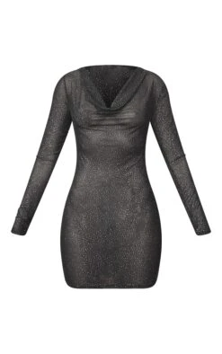 Black Glitter Sheer Cowl Ruched Long Sleeve Bodycon Dress 11 Black Glitter Sheer Cowl Ruched Long Sleeve Bodycon Dress -Women Clothing Shop 3702195d29b97c3833095884b60da254e01d8f98 CNB0730 5