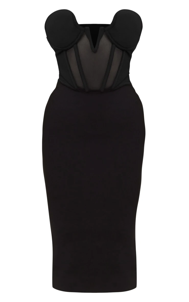 Black Bandage V Bar Corset Midaxi Dress 7 Black Bandage V Bar Corset Midaxi Dress - Image 5