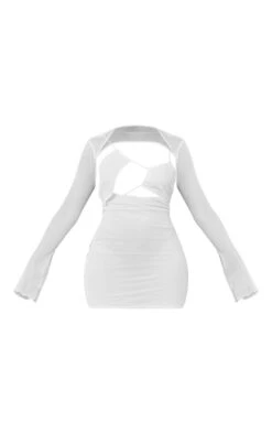 Shape Cream Mesh Lace Up Detail Overlay Bodycon Dress -Women Clothing Shop 3f07b66817cad52c4f7ed68893e211a7cc1e2252 cmy0907 6