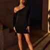 Black Rib Asymmetric Shoulder Bodycon Dress -Women Clothing Shop 411b19d630ca0d27e9fea02e889eafe55a4d67d0 cnc2532 1