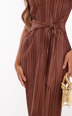 Chocolate Plisse V Bar Tie Waist Midi Dress -Women Clothing Shop 4171475431a5c4904472a23c76e467aee6be5f51 cnb3677 4