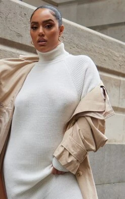 Plus Cream Roll Neck Oversized Midi Sweatshirt Dress -Women Clothing Shop 41e13369ea96498eca06ccdf55e28e1df95ff56e cmz2400 4