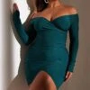 Shape Emerald Green Ruched Bardot Bodycon Dress 2 Shape Emerald Green Ruched Bardot Bodycon Dress -Women Clothing Shop 43832713bc5d47897826b2400d46d504da89a5bf cnb8553 1