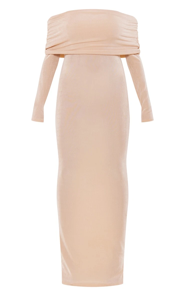 Stone Acetate Slinky Bardot Long Sleeve Maxi Dress 7 Stone Acetate Slinky Bardot Long Sleeve Maxi Dress - Image 5