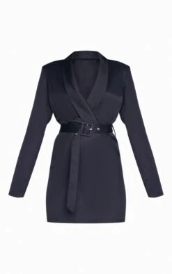 Black Plunge Belted Blazer Style Dress -Women Clothing Shop 4b6166f46051c372e6c0f0d010bd6812375228b9 cnc2334 5