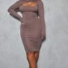 Shape Mocha Jersey Cut Out Long Sleeve Midi Dress -Women Clothing Shop 4f0b03f1313915ff4590e754ac9d8247e57bc05f cnd0636 1