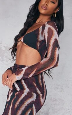 Brown Animal Print Mesh Cup Detail Long Sleeve Maxi Dress 10 Brown Animal Print Mesh Cup Detail Long Sleeve Maxi Dress -Women Clothing Shop 4f631be468a8b5981acb1bce7decdb99866a885a cna4895 4