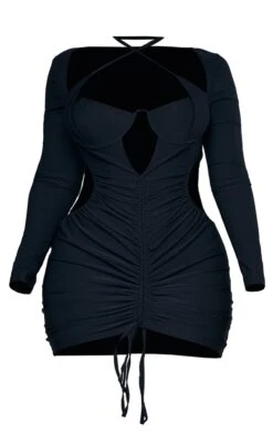 Shape Black Woven Under Bust Ruched Cut Out Bodycon Dress -Women Clothing Shop 505fe04c2d9eb2c02143fa68c87f57bb125ec649 cnc1660 5