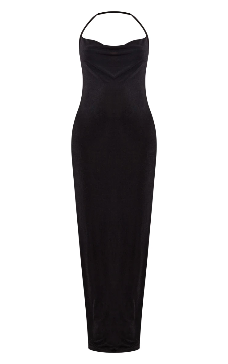 Maternity Black Cowl Neck Maxi Dress 7 Maternity Black Cowl Neck Maxi Dress - Image 5