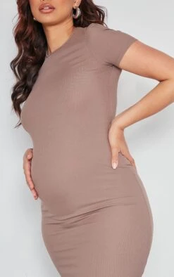 Maternity Taupe Ribbed Crew Neck Midi Dress 9 Maternity Taupe Ribbed Crew Neck Midi Dress -Women Clothing Shop 5588d0915ddb5464ff4dda09e1dcd356b0c3d8e6 cnd7200 4