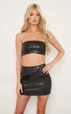 Tall Black PU Zip Detail Mini Skirt -Women Clothing Shop 575f7d5d07ee0f5d8ae523801c40198d2c82b17d cnb6662 4