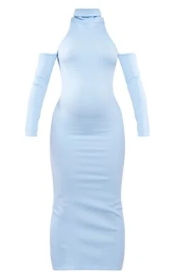 Maternity Pale Blue Snatched Rib Cut Out Maxi Dress -Women Clothing Shop 5a816dded8e3258eeeae9128847dc687ab13ad8e cnd3254 5