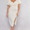Plus Cream Puff Sleeve Ruched Side Split Midi Dress -Women Clothing Shop 6066064441024f645b77cbd04d8cb4c401e9ae77 cnc5208 1