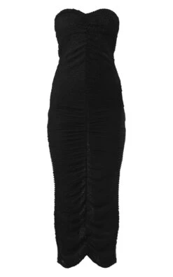 Black Textured Bandeau Ruched Midaxi Dress -Women Clothing Shop 61d77bfb0289c69898845ff085dd90f0a59afd65 cnd7626 5