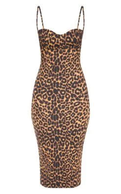 Leopard Print Strappy Cup Detail Midi Dress -Women Clothing Shop 61f6fcf1410e10917dadb62fae228dcea87591f5 cmf0599 3
