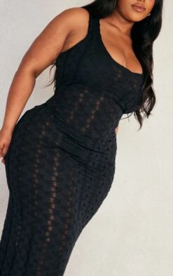 Plus Black Textured Laddered Scoop Neck Maxi Dress 9 Plus Black Textured Laddered Scoop Neck Maxi Dress -Women Clothing Shop 6244ef955ce9e7fd6dd7385410e4afe78ded75c6 cnd4963 4