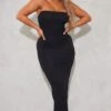 Shape Black Textured Bandeau Midaxi Dress