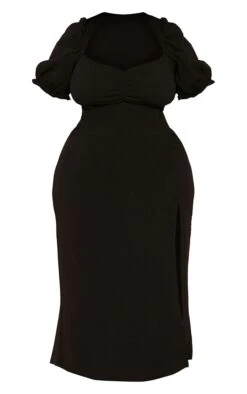 Plus Black Puff Sleeve Midi Dress -Women Clothing Shop 6634b23b6f8021e3c7ae2cad4d9de76fc232c7c8 cmz1492 6