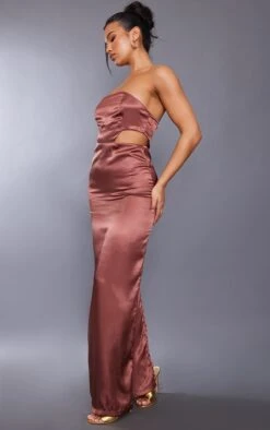 Chocolate Satin Cut Out Bandeau Maxi Dress -Women Clothing Shop 666fc034c88bf31687384ceca464a53541a3b7fe cnc3550 3