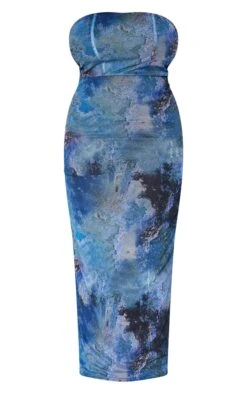 Plus Blue Abstract Print Mesh Bandeau Midaxi Dress -Women Clothing Shop 682533895dafefee5b6242b9ed759dcfd45a4186 cna9994 5