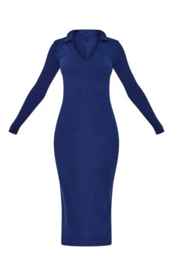 Tall Ink Blue Plunge Polo Neck Midi Dress -Women Clothing Shop 683365edf7e27cf102f505ec2f0b7efa54979c54 cnd0590 5