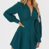 Emerald Green Button Down Waist Detail Shift Dress -Women Clothing Shop 68c2977561437ba7dffe029417da6c8084990cc1 cmt3833 1
