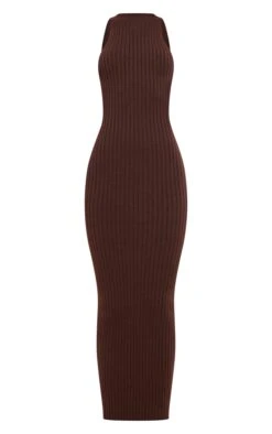 Chocolate Brown Knitted Back Plunge Racer Maxi Dress -Women Clothing Shop 6a6b158d65304094011c7bbd8fbddba0ea45af76 cnc2780 6