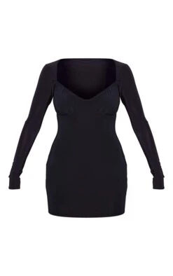 Black Slinky Ruched Bust Long Sleeve Bodycon Dress -Women Clothing Shop 6af8a7f7ddedfd23cdbb3cd42c52e33305921926 cnd2297 5