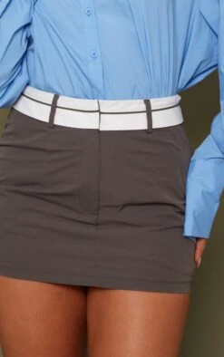 Charcoal Grey Woven Turnover Waistband Low Rise Micro Mini Skirt -Women Clothing Shop 6f07688f64163e36a18ab4e61a78ae4e18525778 cnd1095 5