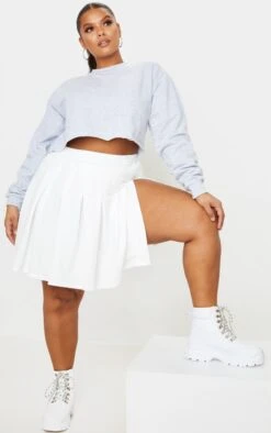 Plus White Pleated Side Split Tennis Skirt -Women Clothing Shop 710e75d0d971893ad0c971bc5a01d41ca943bc83 CML1633 4